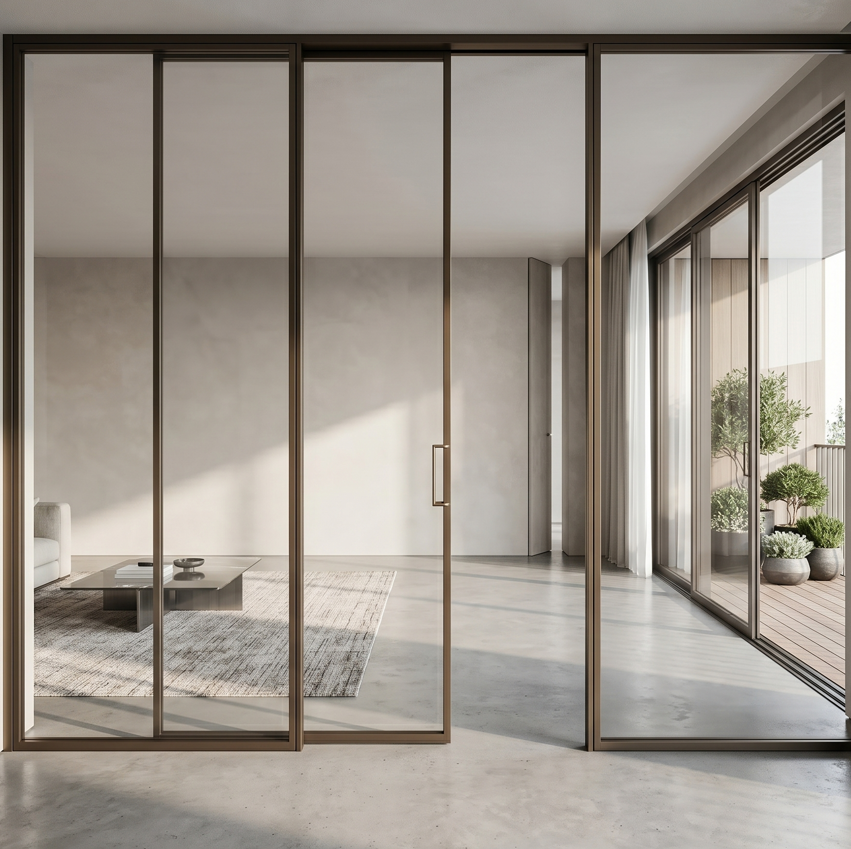 Vách hệ cửa nhôm kính